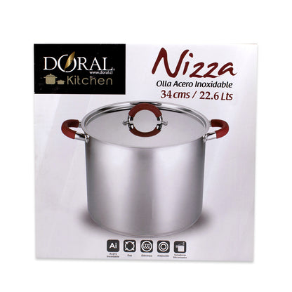 Olla Acero Inoxidable 34 cm - Línea Nizza