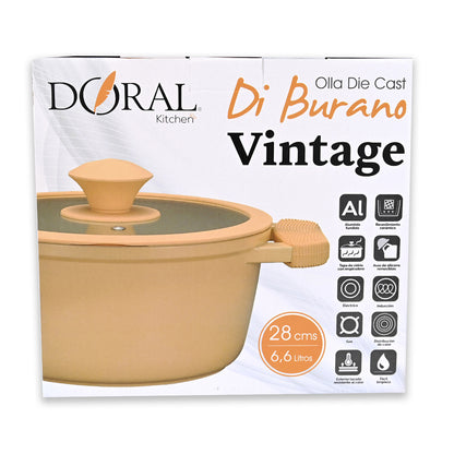 Olla Die Cast Di Burano Vintage 28 cm Damasco
