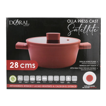 Olla Press Cast Satellite 28 cm Rosa Viejo